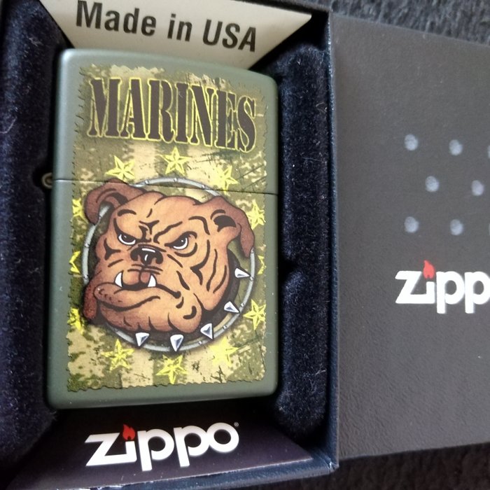 Zippo - US MARINES CORPS - "PITBULL" - US Navy - Collectible windproof lighter - new - Lommelighter - Stål (rustfrit)