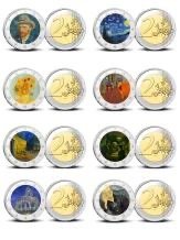 Holland. 2 Euro Various Years "Vincent Van Gogh" (8 stuks met kleur)  (Ingen mindstepris)