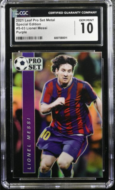 2021 Leaf Metal Lionel Messi #S-03 - Purple /50 CGC 10 - 1 Graded card