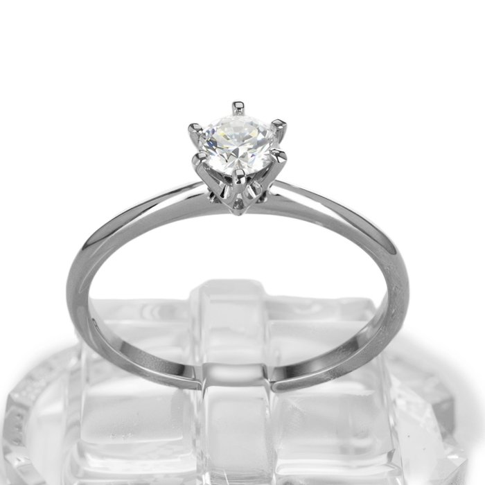 Forlovelsesring - 14 karat Hvidguld -  0.25ct. tw. Diamant (Natur)