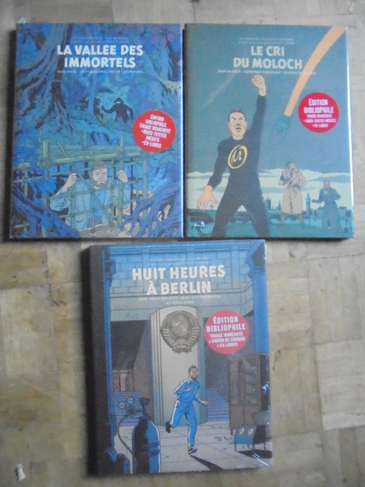 Blake  Mortimer - Cri du Moloch + La Vallée des Immortels + Huit heures à Berlin - 3x C + 3x jaquette - 3 Album - Første udgave - 2019/2022