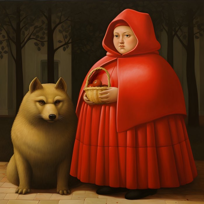 Le Yack (1972) - Chaperon rouge et le panier de pommes tribute to Fernando Botero