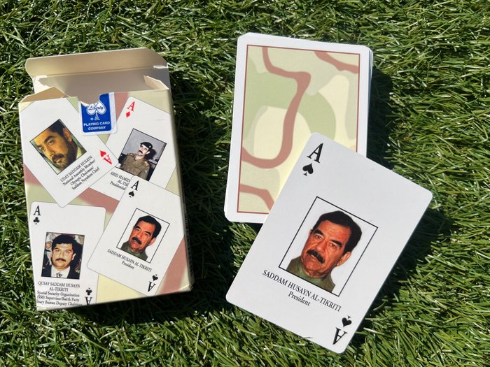 Amerikas Forenede Stater - Liberty Playing Card Mest eftersøgte / fangede irakiske spillekort - Irak - Sadam Hussein - Militærudstyr - 2003