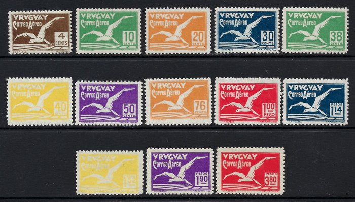 Uruguay 1928 - Airmail Albatross sæt - Yvert Tellier N. 14/26