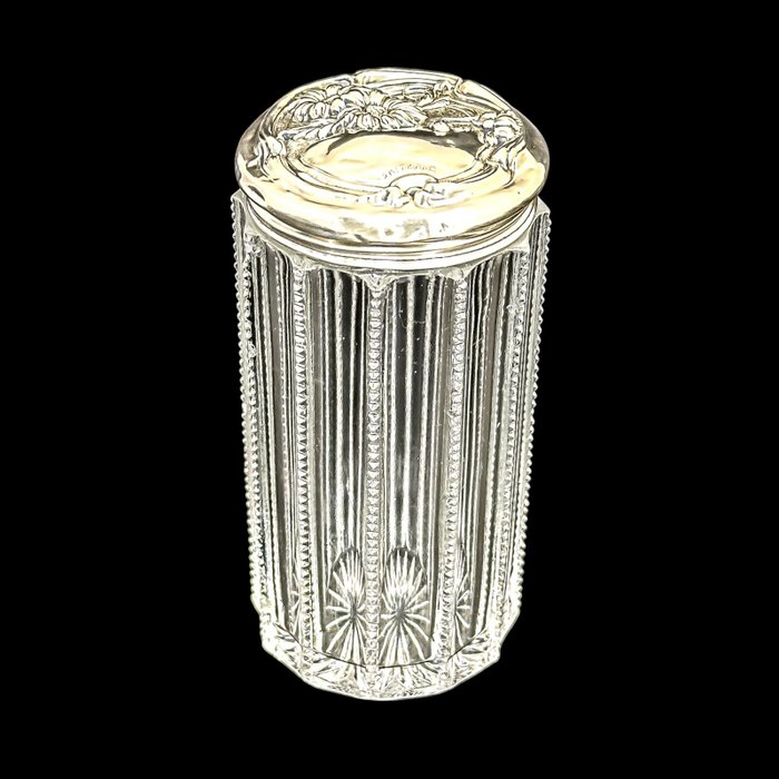 Webster Company - Art Nouveau silver vanity dressing table jar with sieve for powder and daisy lid - Påklædningsbord - .925 sølv