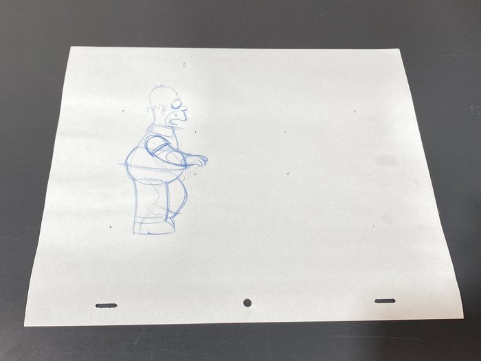 The Simpsons - 1 Original animationstegning af Homer Simpson, certificeret