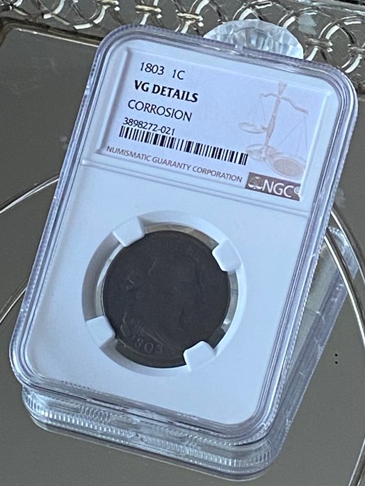 Förenta staterna. Draped Bust Cent 1803 Draped Bust Large Cent NGC VG details  (Ingen mindstepris)