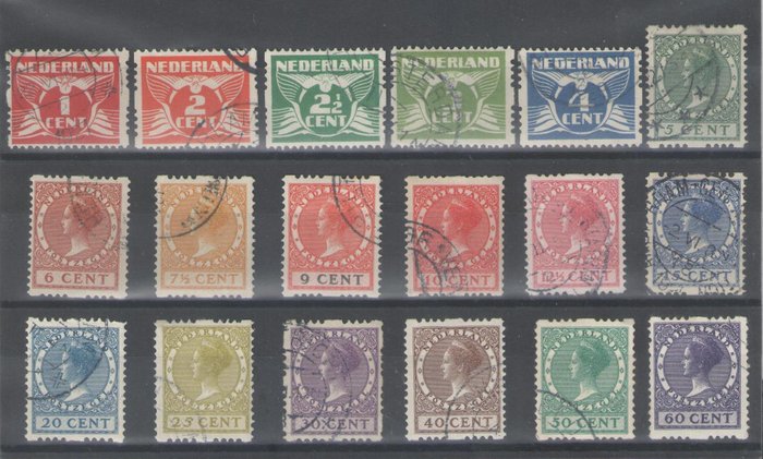 Holland 1925 - Tosidet rullesartering - NVPH R1/R18