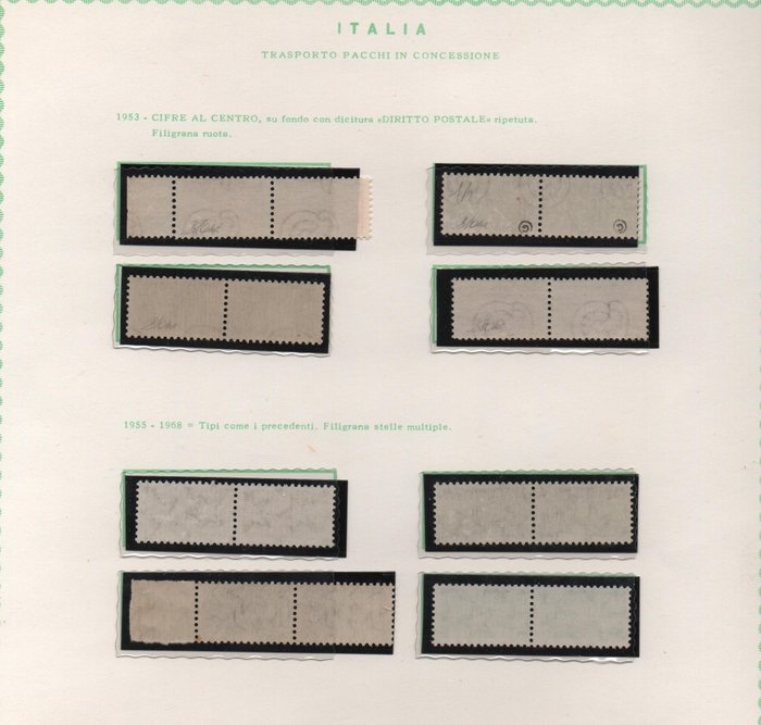 Italien 1953/1966 - 1953 - 1966 Komplet serie koncessionspakker fra den italienske republik