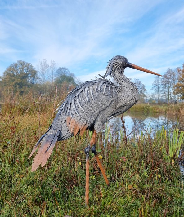 Statuette - Levensechte reiger - metal