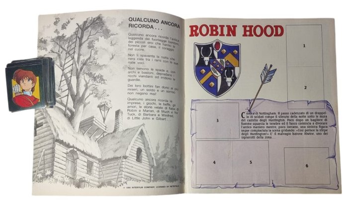 Panini - RARE - Robin Hood 1990 - Empty album + complete loose sticker set