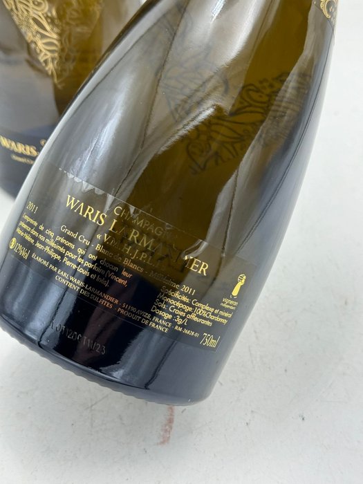 2011 Waris-Larmandier, Grand Cru Blanc de Blancs V.M.H.J.P.L.I - Champagne Grand Cru - 2 Flasker (0,75 L)