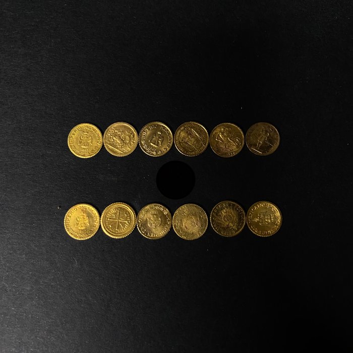 Verden. “Smallest World Gold Coins” (12 pieces)  (Ingen mindstepris)