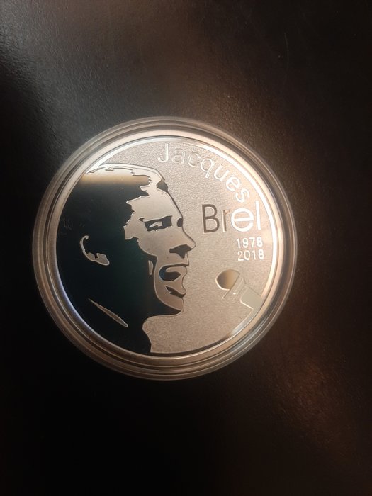 Belgien. 10 Euro 2018 "Jacques Brel" Proof  (Ingen mindstepris)