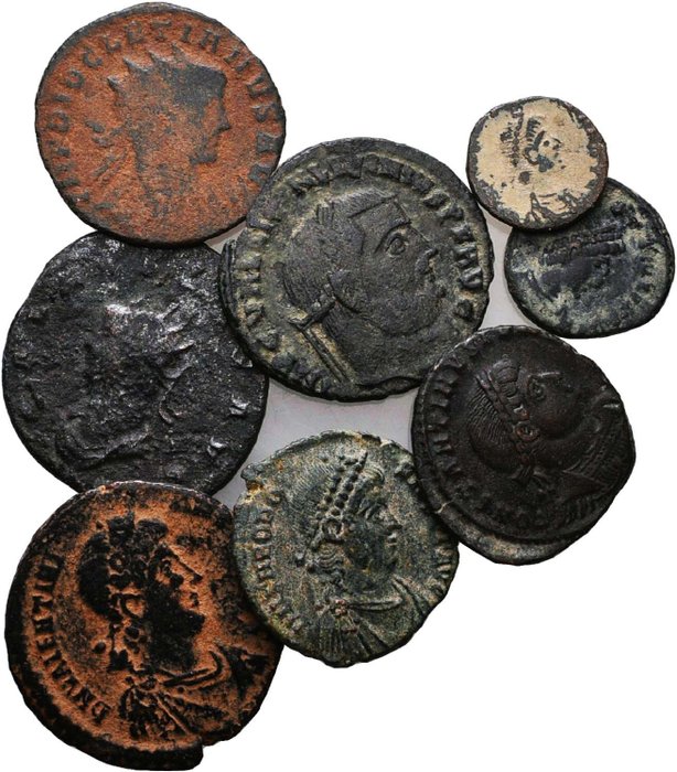 Romarriket Lot of 8 coins 3rd - 4th century AD  (Ingen mindstepris)