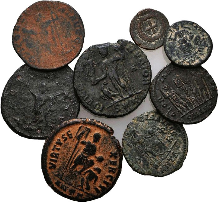 Romarriket Lot of 8 coins 3rd - 4th century AD  (Ingen mindstepris)