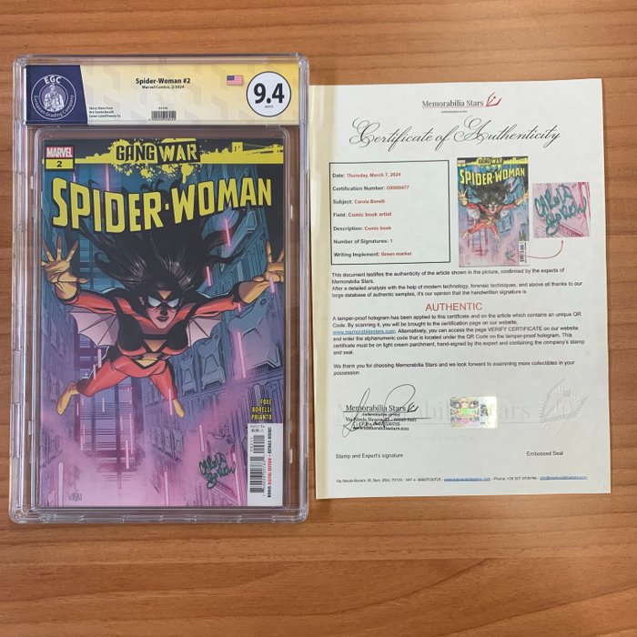 Spider-Woman #2 - Signed by Carola Borelli - EGC graded 9.4 - 1 Graded comic - 2024