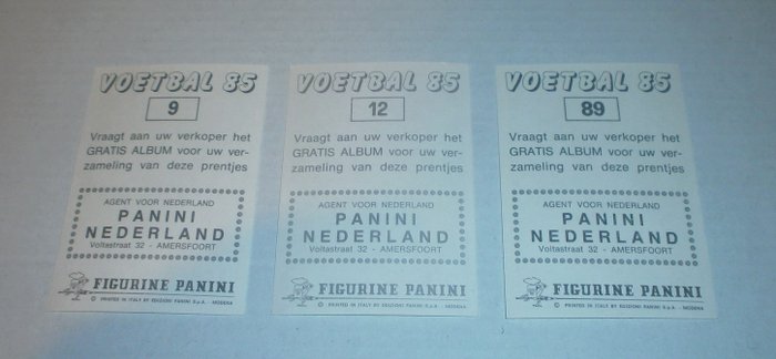 Panini - Rijkaard/Ronald Koeman/Gullit - Voetbal 85 - 3 Loose stickers