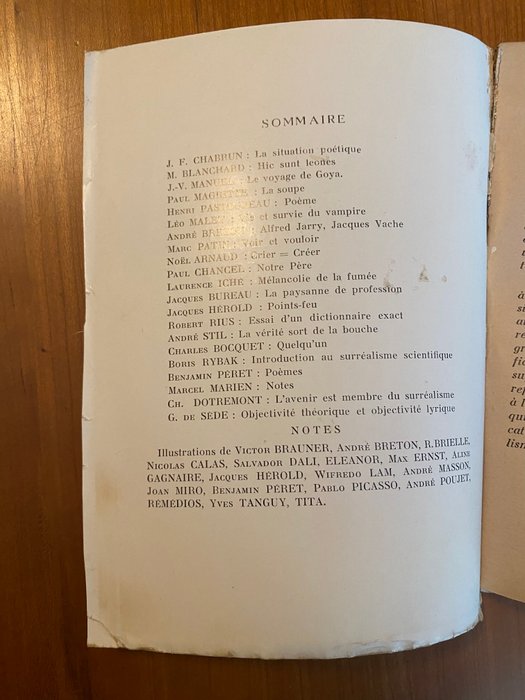 A. Breton, M. Marien, B. Péret, L. Malet, C. Dotremont, N. Arnaud../V. Brauner, A. Breton, S. Dali, - Le surréalisme encore et toujours - 1943