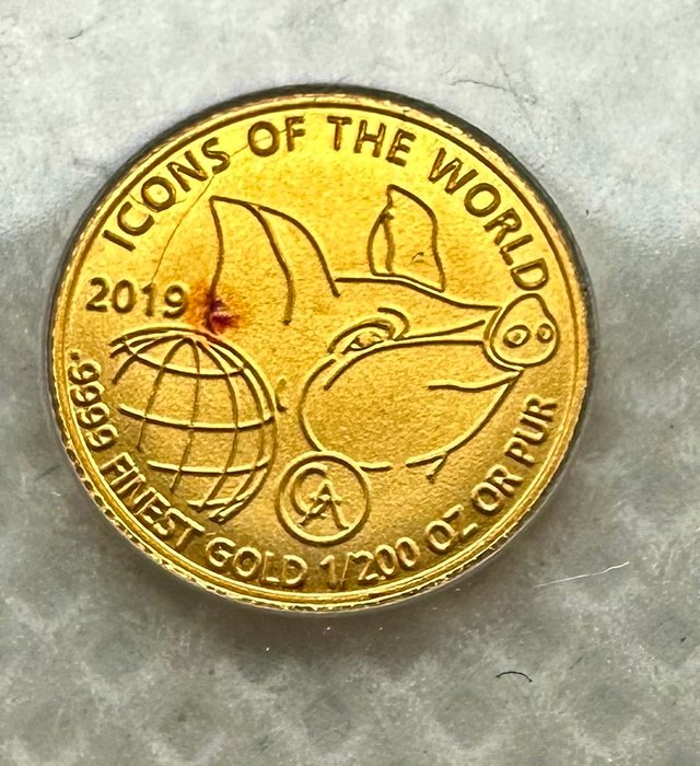 Rwanda 10 Amafranga 2019 Icons of the World - Pig 1/200 Oz (999)  (Ingen mindstepris)