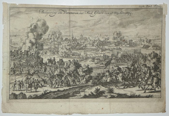 Nederland/Belgie - Holland/Belgien; Jan Luyken (1649-1712) - 1) Belegering der Stad Grave 2) Naarden belegerd 3) Bataljen by Senef 4) Salg en ontset van Bergen - 1694