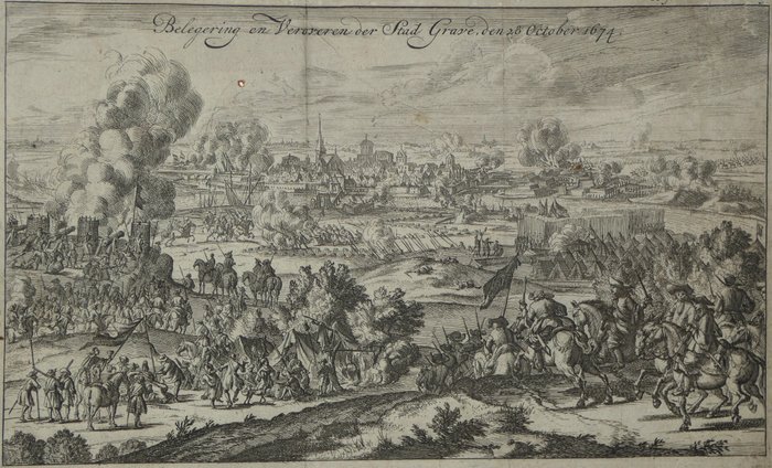 Nederland/Belgie - Holland/Belgien; Jan Luyken (1649-1712) - 1) Belegering der Stad Grave 2) Naarden belegerd 3) Bataljen by Senef 4) Salg en ontset van Bergen - 1694