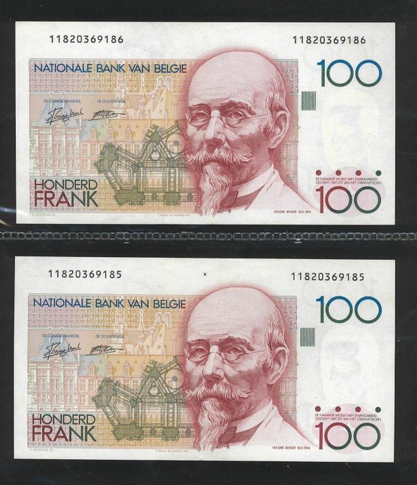 Belgien. - 9 banknotes - various dates  (Ingen mindstepris)