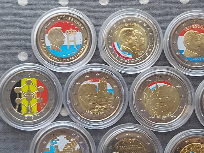 Europa. 2 Euro 2004/2008 (10 moedas coloridas, com certificado)  (Ingen mindstepris)