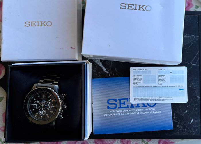 Seiko - Solar Chronograph - Ingen mindstepris - V175-0CH0 - Mænd - 2020+