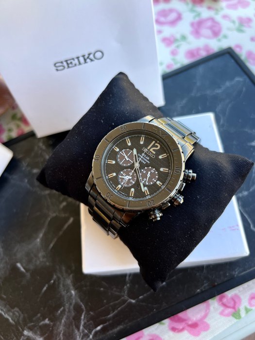 Seiko - Solar Chronograph - Ingen mindstepris - V175-0CH0 - Mænd - 2020+