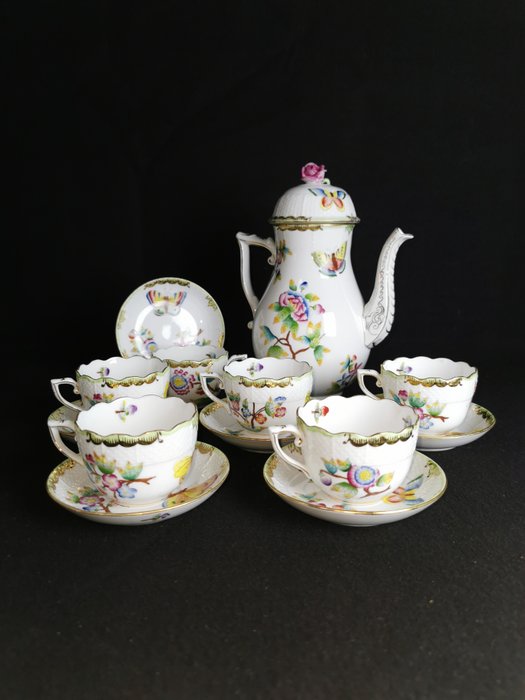 Herend - "Victoria" VBO per 6 persone - Kaffeservice (13) - Porcelæn