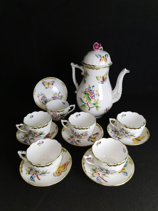 Herend - "Victoria" VBO per 6 persone - Kaffeservice (13) - Porcelæn