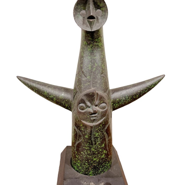 Smuk bronzeskulptur "Tower of the Sun" 太陽の塔 - Jern (støbt), Patineret bronze - 岡本太郎 Okamoto Taro (1932-) - Japan - Shōwa-periode (1926-1989)