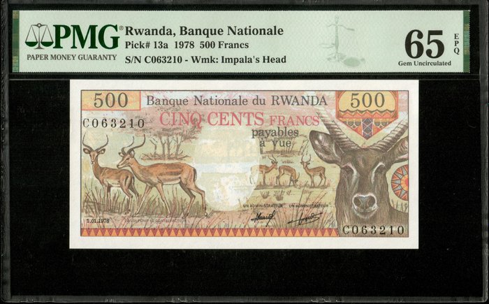 Rwanda. - 500 Francs - 1978 - Pick 13a