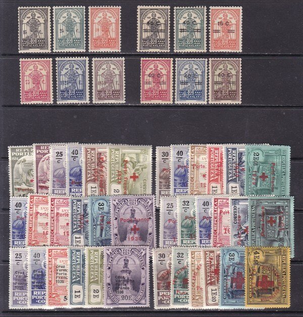 Portugal 1931/1936 - Nuno Alvarez Normal og Overbelastet og Røde Kors - 8 Complete Series