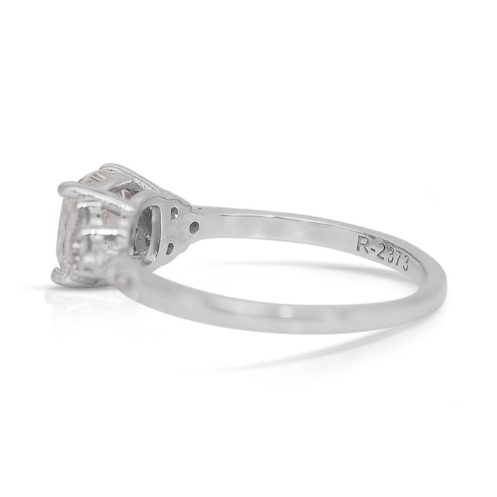 Ring - 14 karat Hvidguld -  1.46ct. tw. Diamant (Natur) - Diamant - Ideel skåret diamant