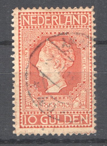 Holland 1913 - Uafhængighed - Dronning Wilhelmina - 10 Guld Orange - NVPH 101