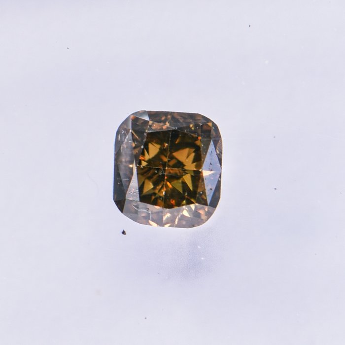 Ingen mindstepris - 1 pcs Diamant  (Naturfarvet)  - 0.31 ct - Pude - Fancy dark Brun, Grønlig Gul - SI1 - International Gemological Institute (IGI)