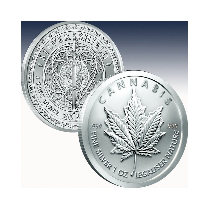 Verden. Silver medal ND Cannabis 1 Oz (.999)  (Ingen mindstepris)