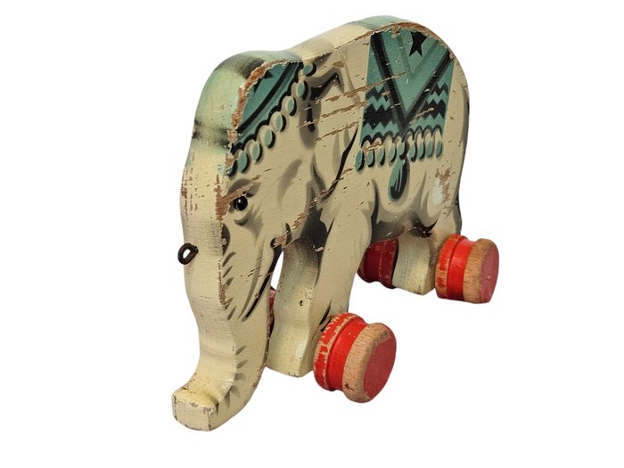 Lego - Vintage - Originele Houten LEGO trek Olifant uit 1940 in zeer goede staat! Zeer zeldzaam item! - 1940-1950