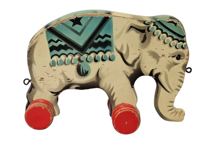 Lego - Vintage - Originele Houten LEGO trek Olifant uit 1940 in zeer goede staat! Zeer zeldzaam item! - 1940-1950