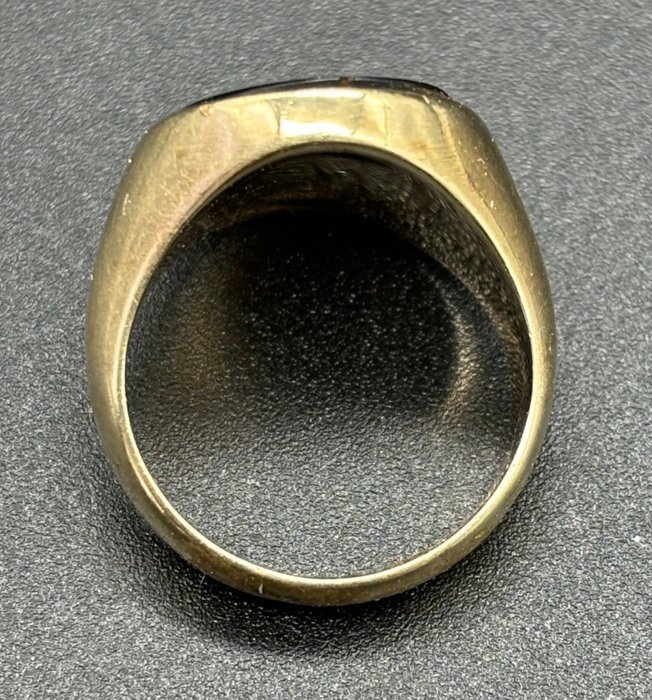 Signetring - 14 karat Gulguld Onyx