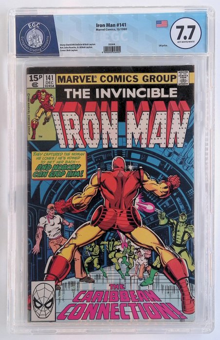 Iron Man #81, 141 - UK variants - EGC graded 7.0, 7.7 - 2 Graded comic