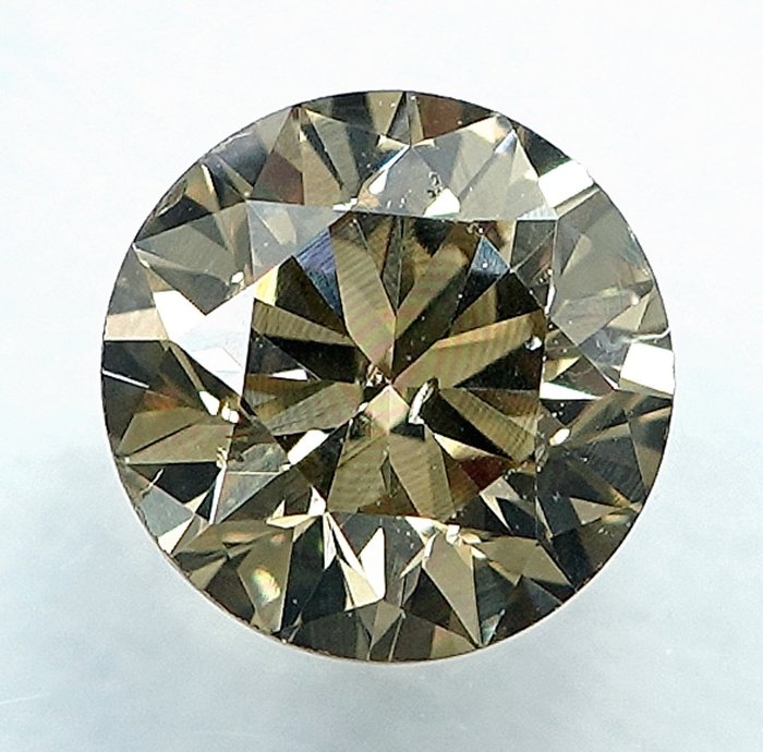 1 pcs Diamant  (Naturfarvet)  - 0.52 ct - Fancy light Brunlig Gul - SI1 - International Gemological Institute (IGI)