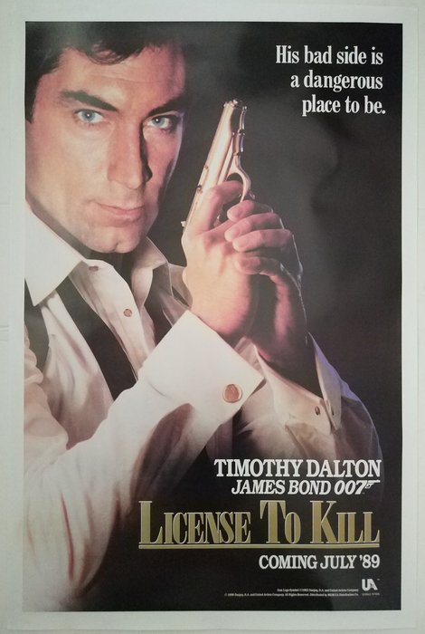 United Artists - James Bond 007: Licence to Kill - RARE !! Original (1988) US Advance Teaser Theatrical Release Poster - Rolled - MINT