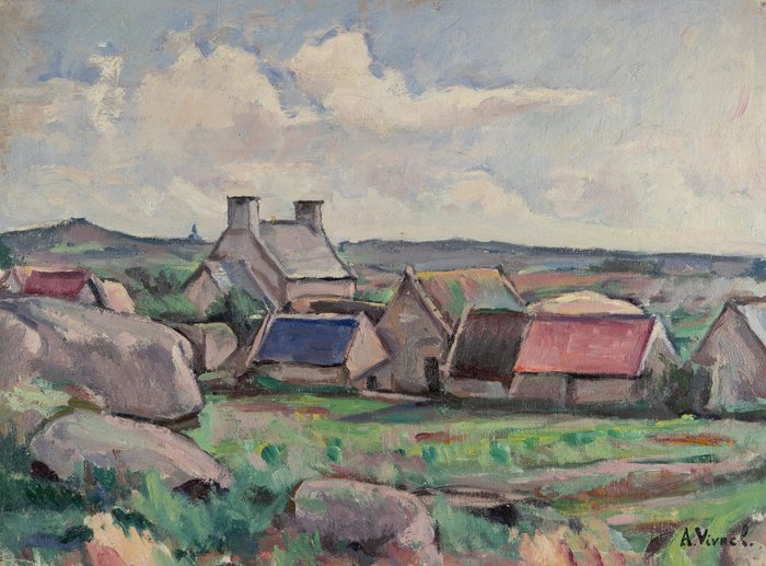 André-Léon Vivrel (1886-1976) - Village breton