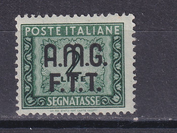 Triest - Zone A 1947/1949 - Komplet sæt med 11 Supertax-stempler. A.M.G. F.T.T. Næsten alle værdier er underskrevet. MNH - Sassone Serie 51