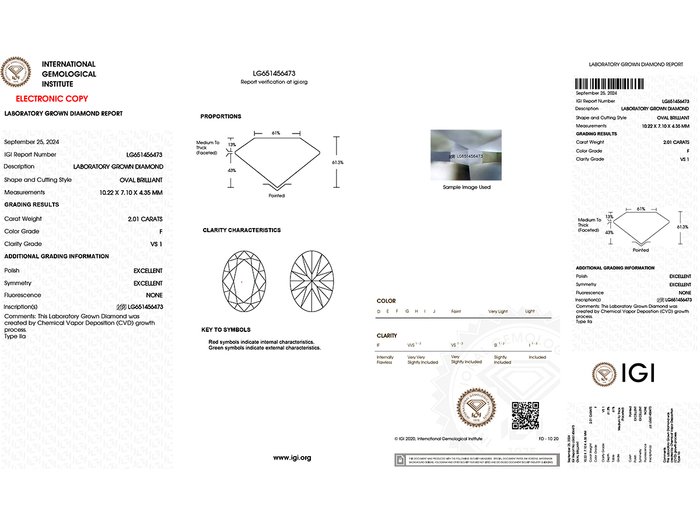 Øreringe - 14 karat Hvidguld -  4.11ct. tw. Diamant (Laboratoriedyrket)