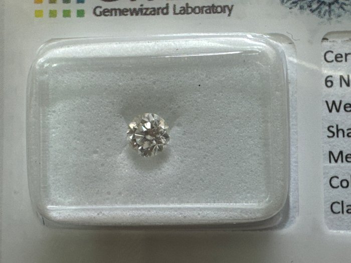 Ingen mindstepris - 1 pcs Diamant  (Natur)  - 0.30 ct - Rund - G - SI1 - Gemewizard Gemological Laboratory (GWLab)