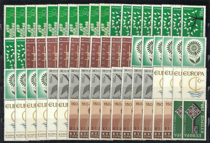 Cypern 1960/1987 - EUROPE CEPT alle serier 20x MNH Katalogværdi 2019: 4500 euro